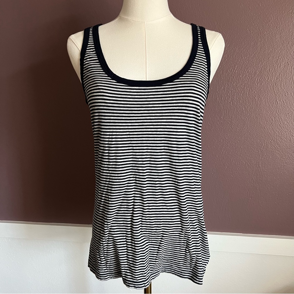 Striped Navy and White Women's Tank Top